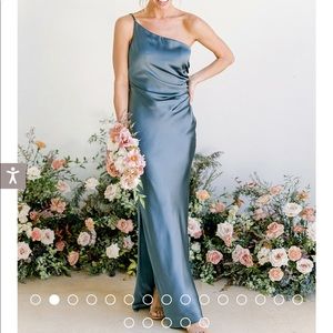 Revelry Satin Jade Dress-Rose Quartz